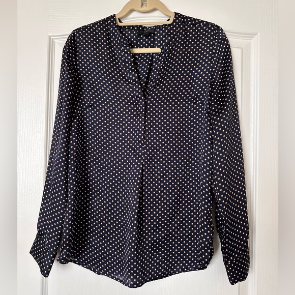 The Limited Tops - The Limited Navy Polka Dot Top